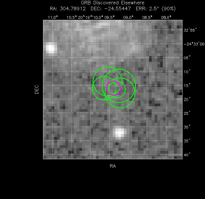V-band image with the final position and all component positions