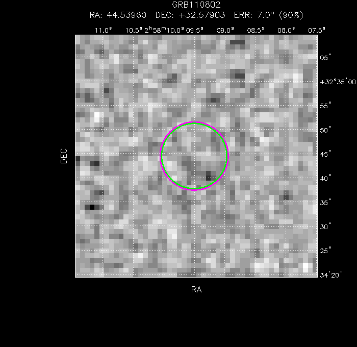 V-band image with the final position and all component positions