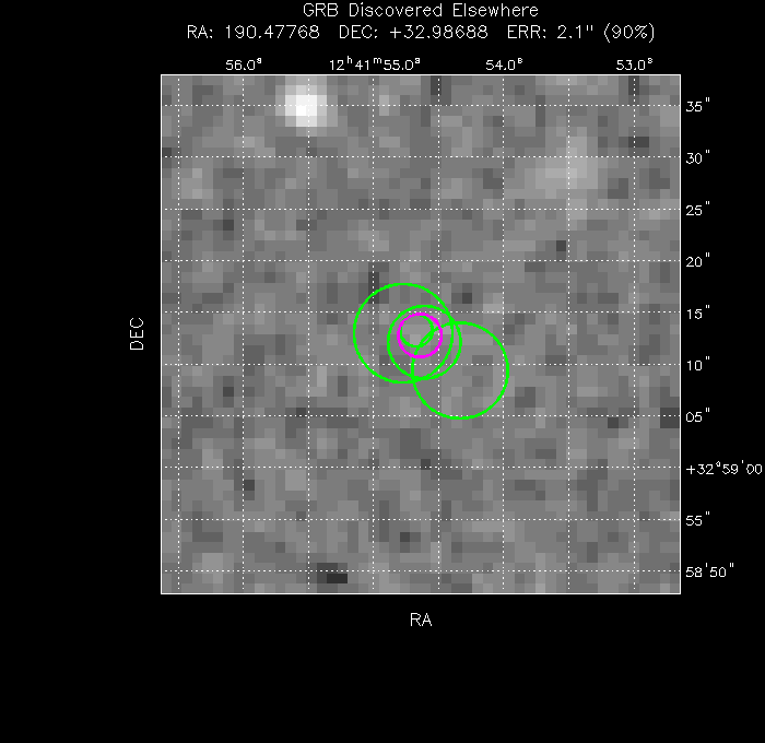 V-band image with the final position and all component positions