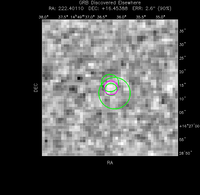 V-band image with the final position and all component positions