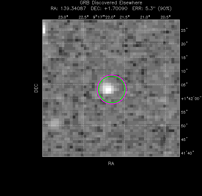 V-band image with the final position and all component positions