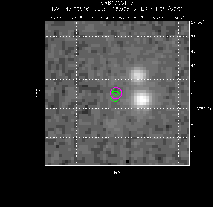 V-band image with the final position and all component positions