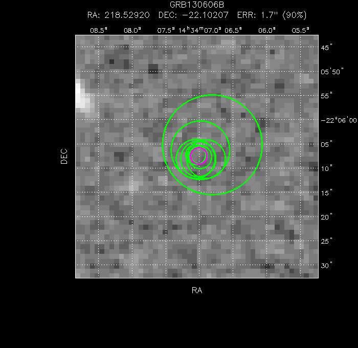 V-band image with the final position and all component positions