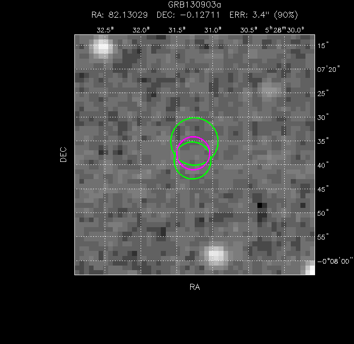 V-band image with the final position and all component positions