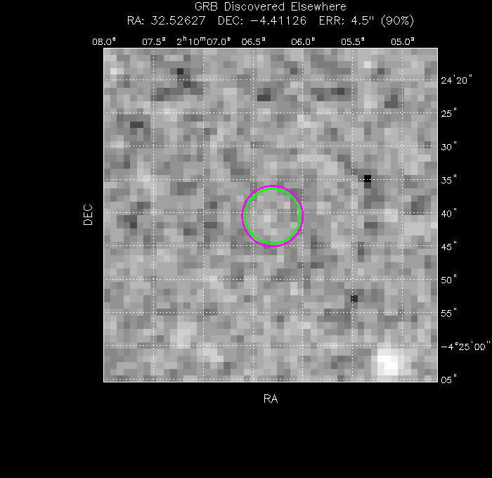 V-band image with the final position and all component positions