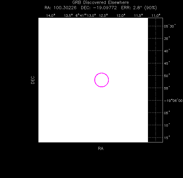 UVOT image with the final position