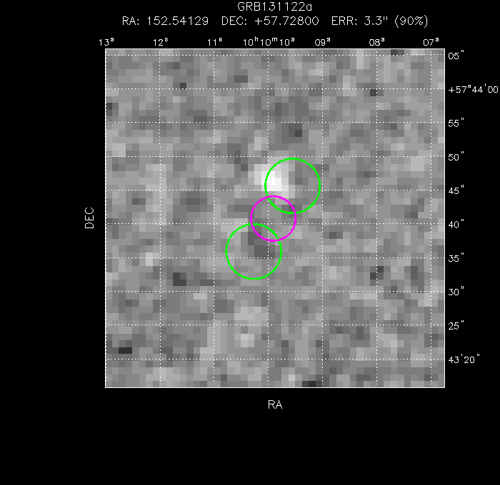 V-band image with the final position and all component positions