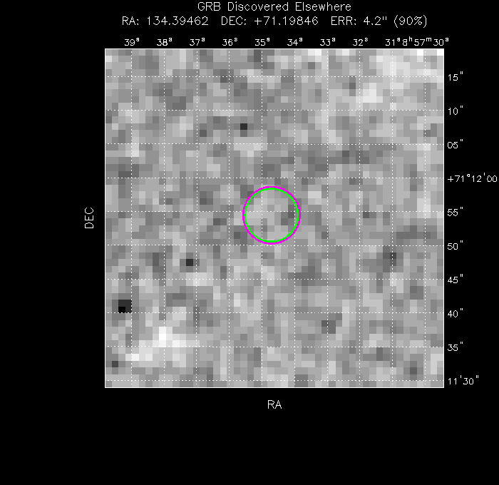 V-band image with the final position and all component positions