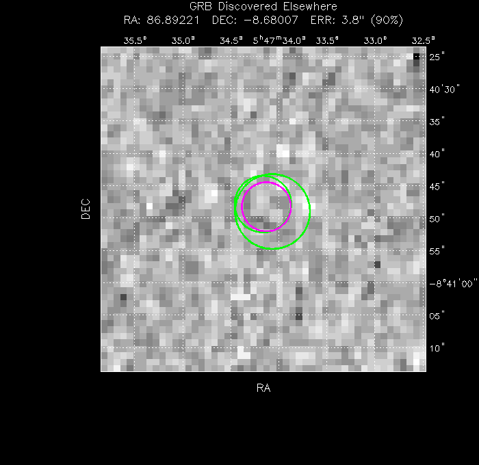 V-band image with the final position and all component positions