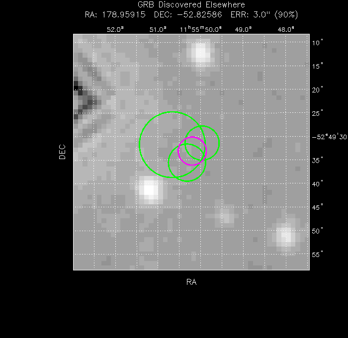 V-band image with the final position and all component positions