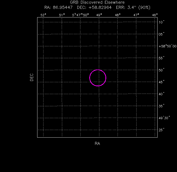 UVOT image with the final position