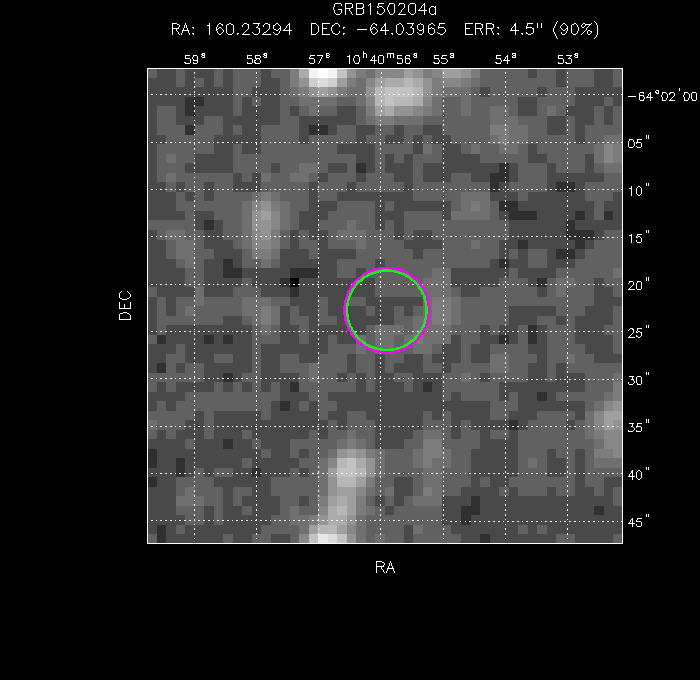 V-band image with the final position and all component positions