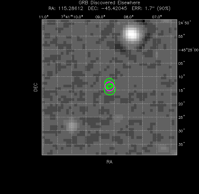 V-band image with the final position and all component positions