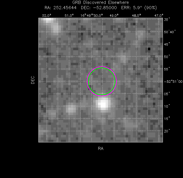 V-band image with the final position and all component positions