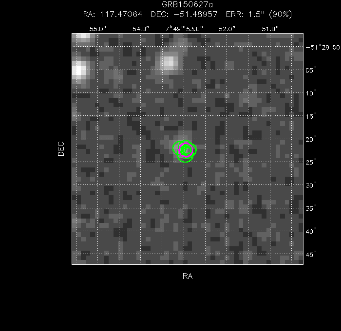 V-band image with the final position and all component positions