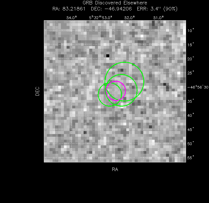 V-band image with the final position and all component positions