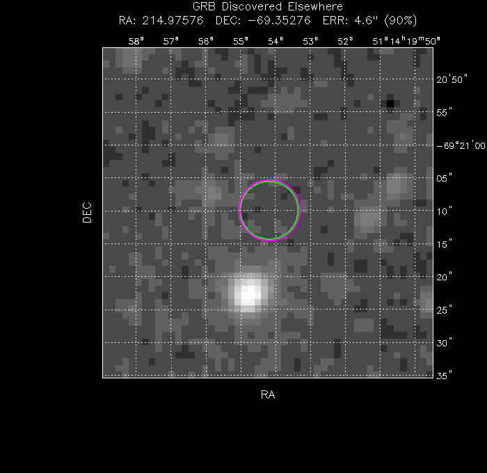 V-band image with the final position and all component positions