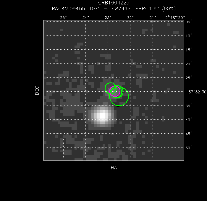 V-band image with the final position and all component positions