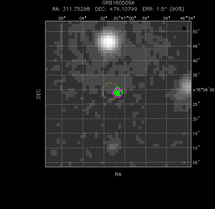V-band image with the final position and all component positions