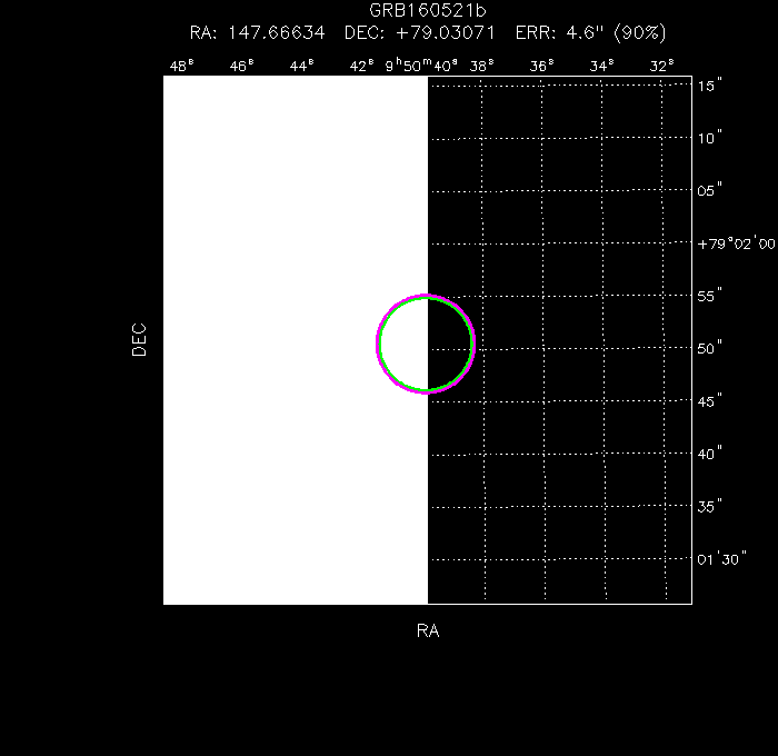 V-band image with the final position and all component positions