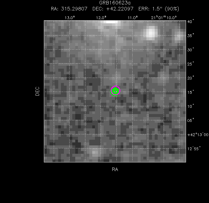 V-band image with the final position and all component positions