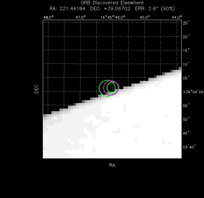 V-band image with the final position and all component positions