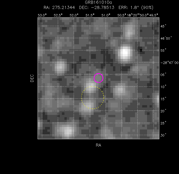 V-band image with the final position and all component positions