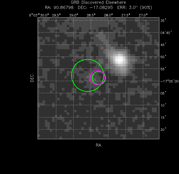 V-band image with the final position and all component positions