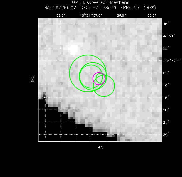 V-band image with the final position and all component positions