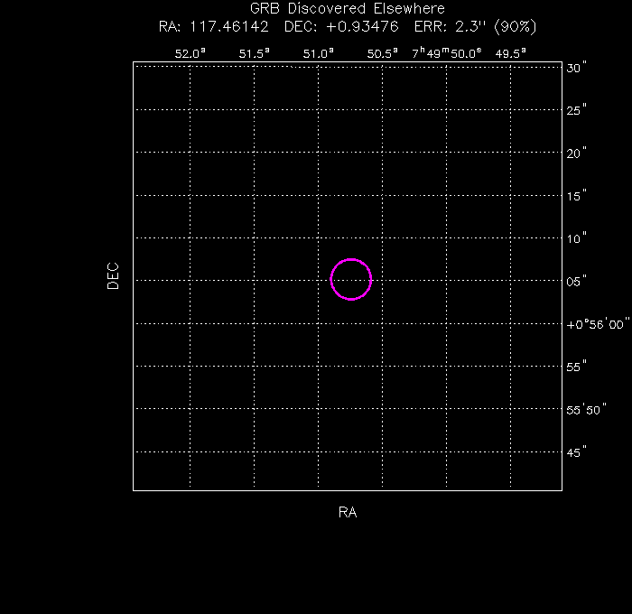 UVOT image with the final position