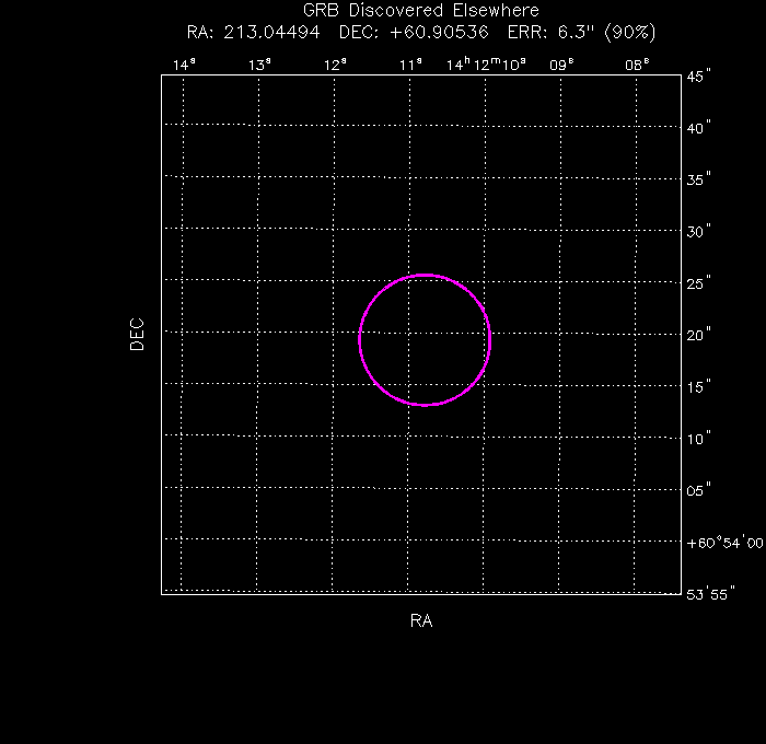 UVOT image with the final position