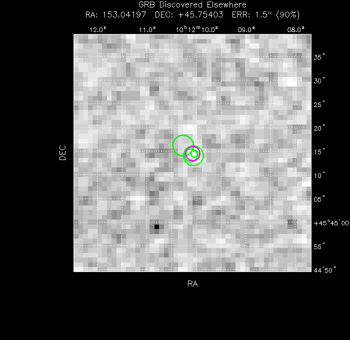 V-band image with the final position and all component positions