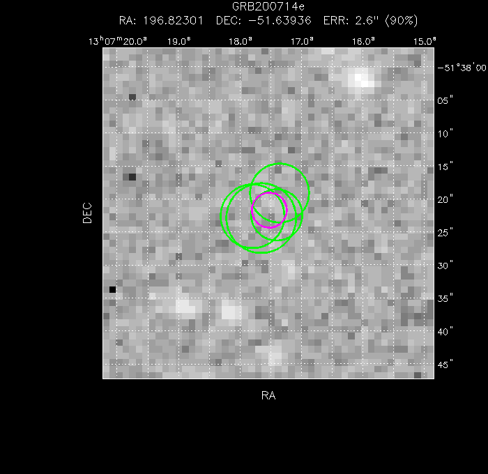 V-band image with the final position and all component positions