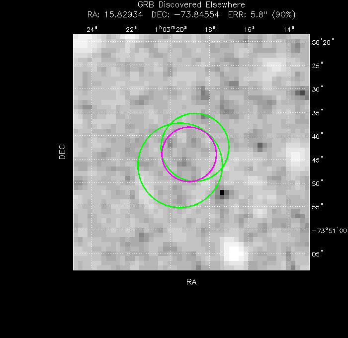 V-band image with the final position and all component positions