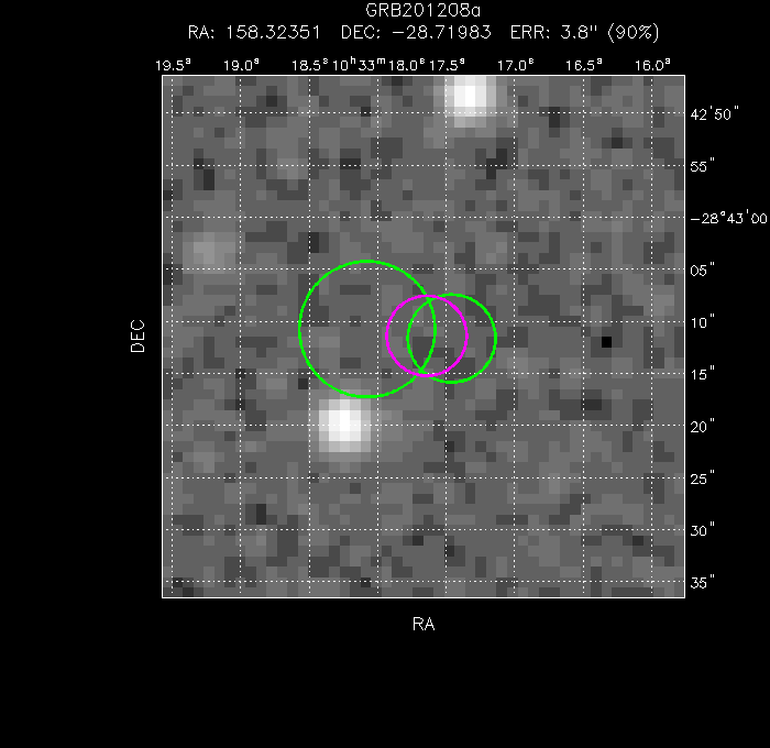 V-band image with the final position and all component positions