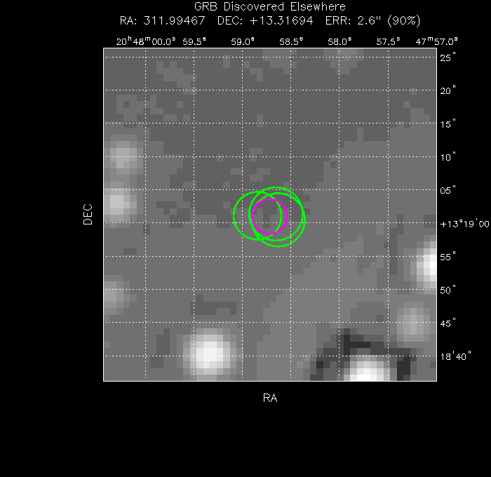 V-band image with the final position and all component positions