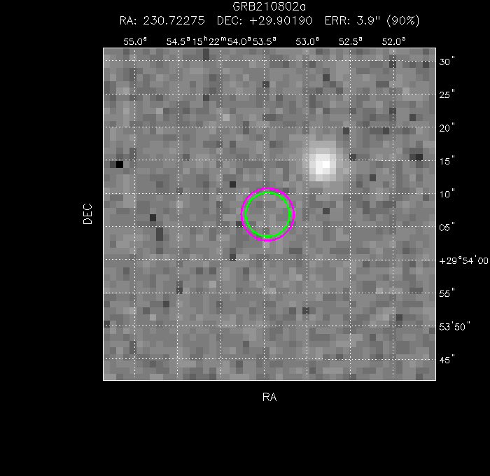 V-band image with the final position and all component positions