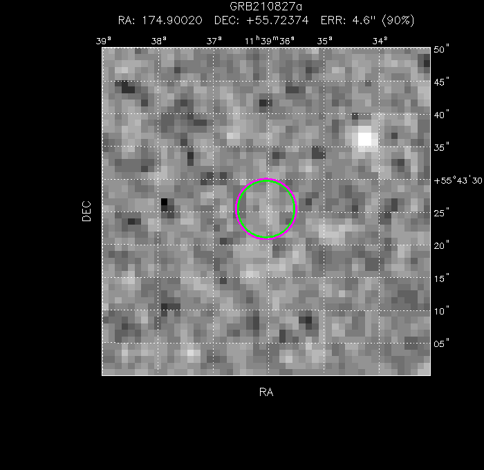 V-band image with the final position and all component positions