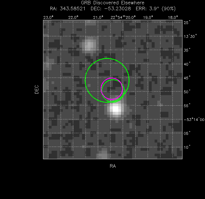 V-band image with the final position and all component positions