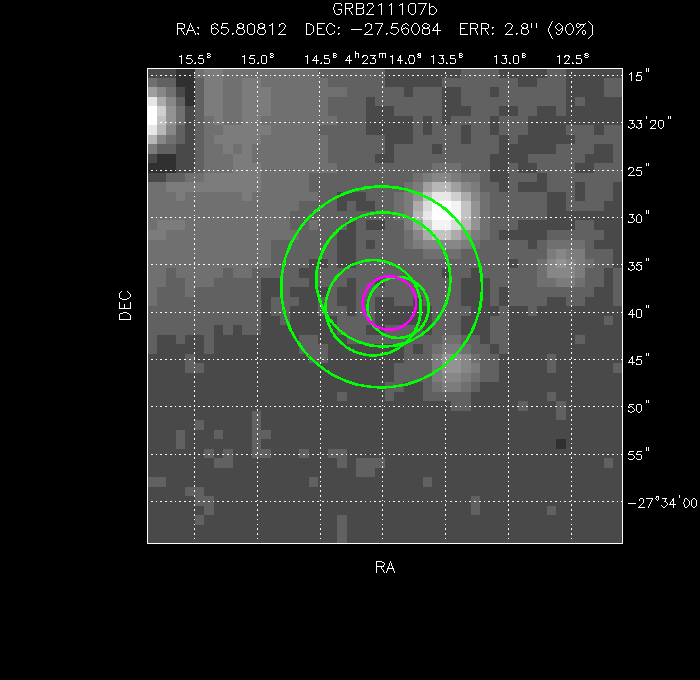 V-band image with the final position and all component positions