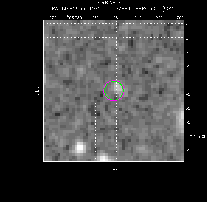 V-band image with the final position and all component positions