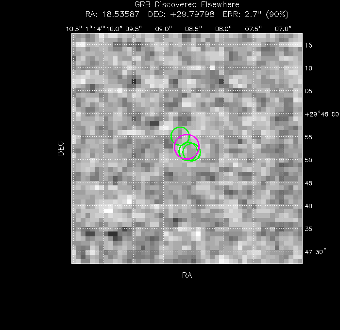 V-band image with the final position and all component positions