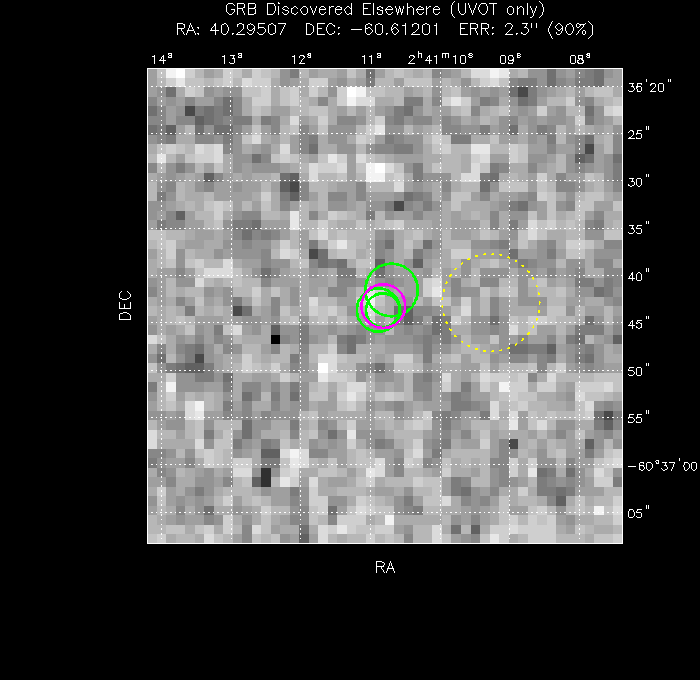 V-band image with the final position and all component positions
