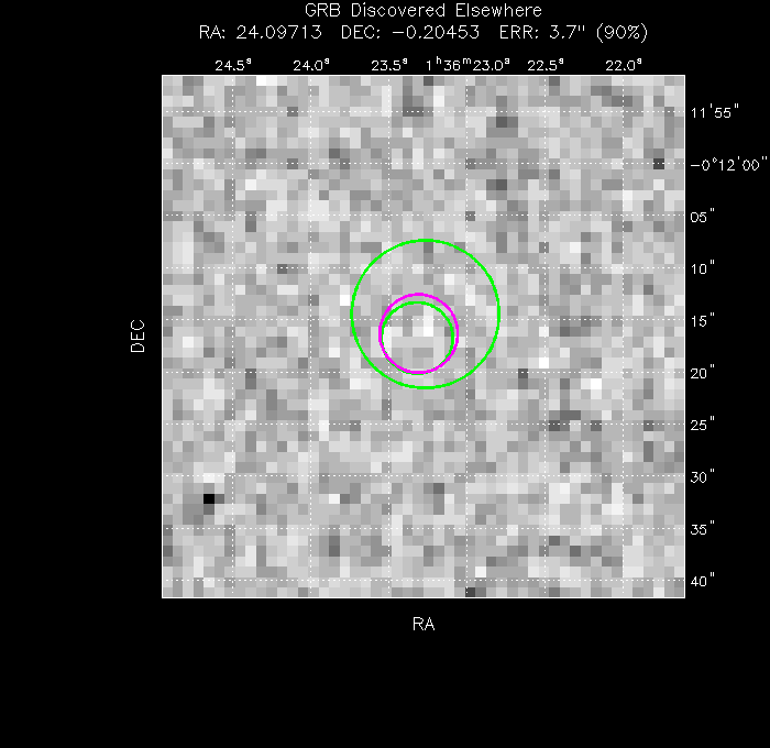 V-band image with the final position and all component positions