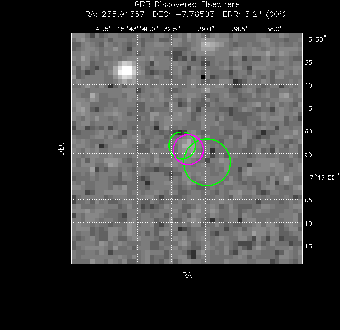 V-band image with the final position and all component positions