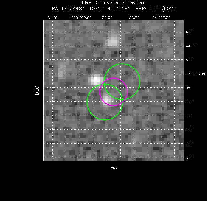 V-band image with the final position and all component positions