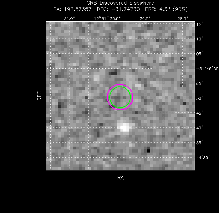 V-band image with the final position and all component positions