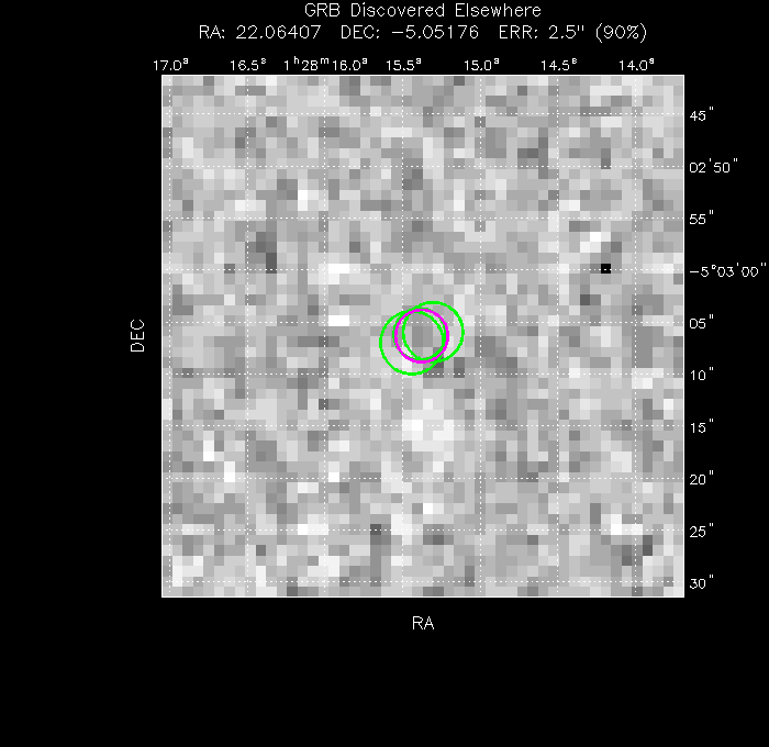 V-band image with the final position and all component positions