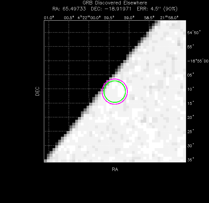 V-band image with the final position and all component positions