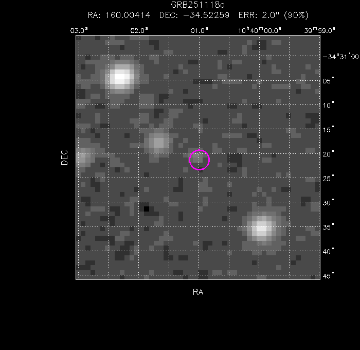 UVOT image with the final position